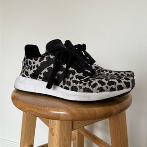 adidas Black and White Leopard Print Sneakers